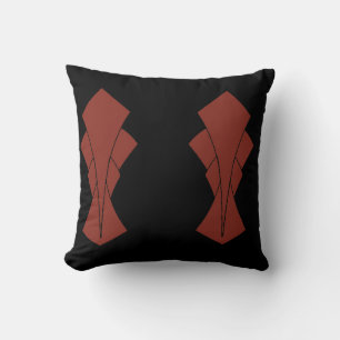 Black and Rust Fantail Reversible Cushion