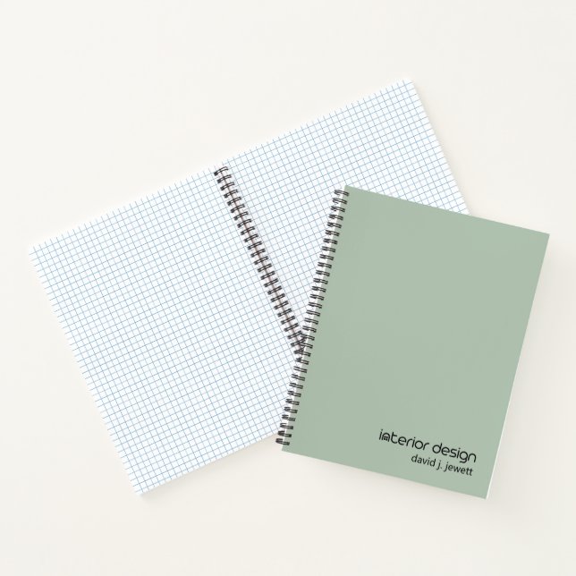 Black and Sage Green Simple Interior Design Logo  Notebook (Inside)
