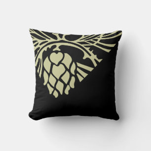 black and sage pine cone cushion