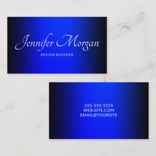 Black and Sapphire Blue Elegant Ombre Business Card