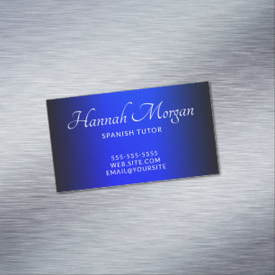Black and Sapphire Blue Elegant Ombre Magnetic Business Card