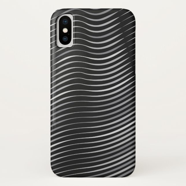 black and silver abstract pattern Case-Mate iPhone case (Back)