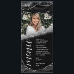 Black and Silver Agate Photo Menu Card<br><div class="desc">This Black and Silver Agate Photo Menu Card is perfect for any event! Feature a photo of your honoree and make these the centre of attention of any place setting.</div>