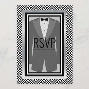 Black and silver bachelor party custom menu