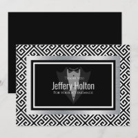 Black and silver Bachelor party Thank You Card