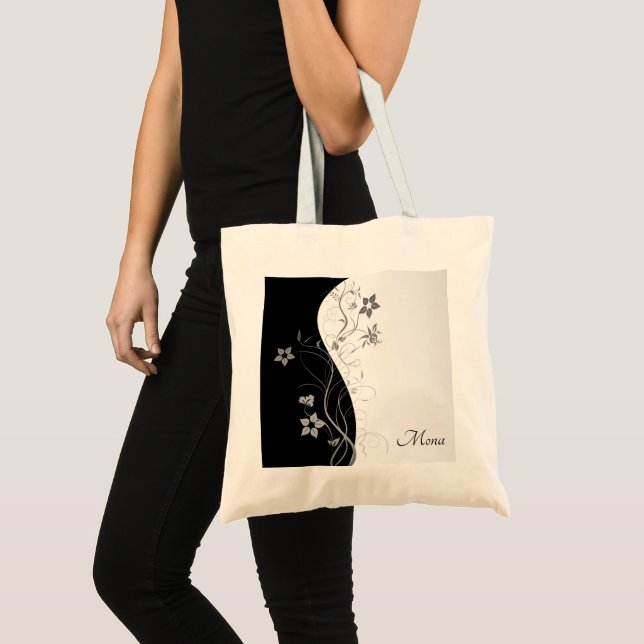 Black And Silver Background Tote Bag (Front (Product))