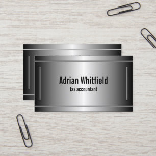 Black and Silver Bars Horizontal Accountant Business Card
