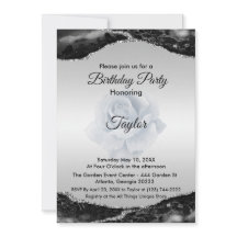 Black and Silver Birthday Invitation