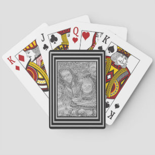 Black And Silver Border FramePhoto Template Playing Cards