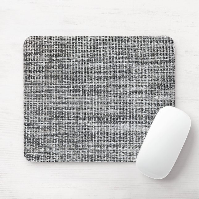 Black and Silver Canvas Texture Mouse Mat (With Mouse)