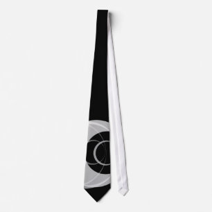 Black and Silver Circles Tie