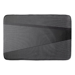 Black and Silver Contemporary Abstract Bath Mat