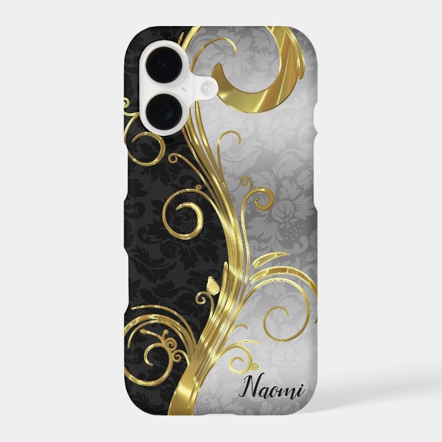 Black And Silver Damask (Back)