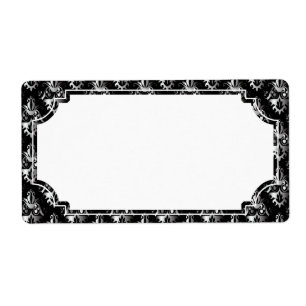 Black and Silver Damask Pattern