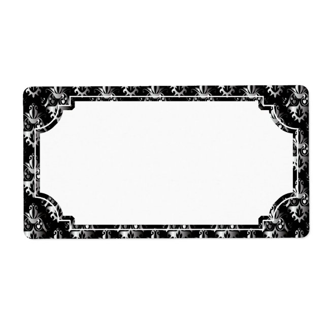 Black and Silver Damask Pattern (Front)