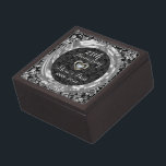 Black And Silver Damask-Silver Anniversary Jewellery Box<br><div class="desc">Simple elegant black and silver damask- silver wedding anniversary</div>
