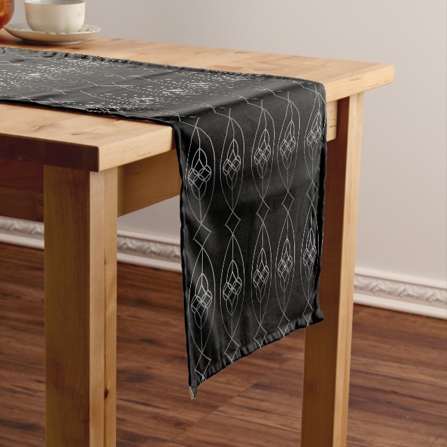 Black And Silver Deco Medium Table Runner (In Situ)