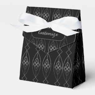 Black And Silver Deco Tent   Favour Box