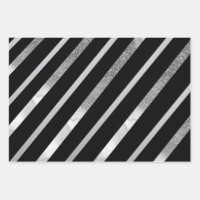 Black And Silver Diagonal Stripes Pattern
