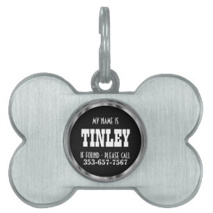 Black and Silver DIY Name Pet Tag
