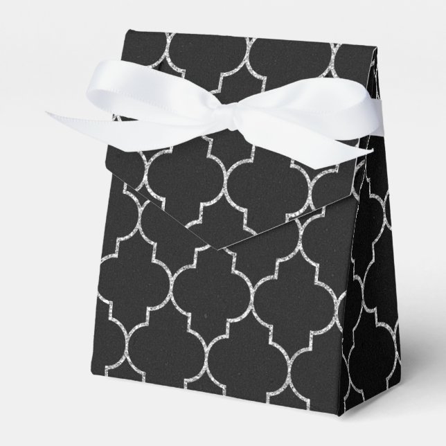 Black and silver favour box" favour box (Front Side)