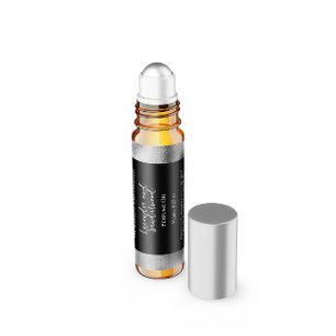Black and Silver Foil Perfume Roller Bottle label