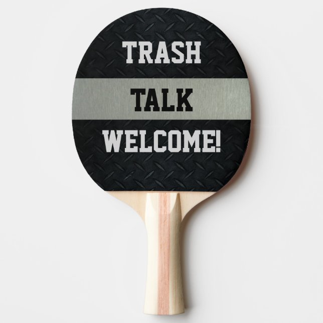 Black and Silver Funny Trash Talk Paddle (Front)