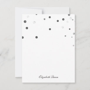 Black and Silver Glitter Dot Invitation Stationery