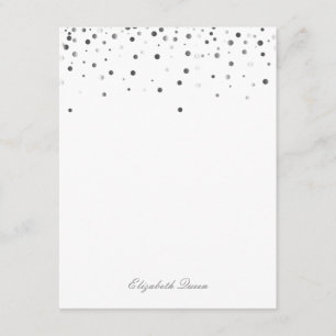 Black and silver Glitter Dot Invitation Stationery