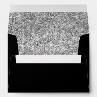 Black and Silver Glitter Envelopes