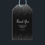 Black and Silver Glitter Gift Tags<br><div class="desc">Black and Silver Glitter Gift Tags,  Designed with faux silver glitter around the edges on a black background which can be changed to any other colour you would prefer,  and customisable text.</div>