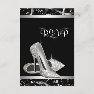 Black and Silver Glitter High Heel Shoe RSVP