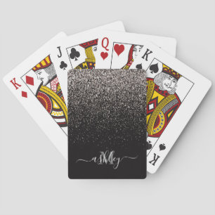 Black and Silver Glitter Playing Cards