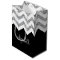 Black and Silver Glitter Print Chevrons and Name