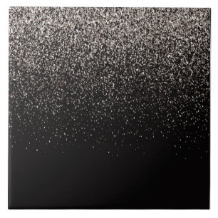 Black and Silver Glitter Tile