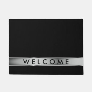 Black And Silver Gray Welcome Doormat