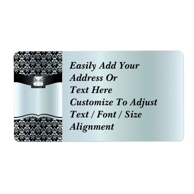 Black and silver grey damask (Front)