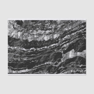 Black and Silver Grey Marble Design Tissue Paper