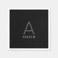 Black and Silver Grey Personalised Monogram Name