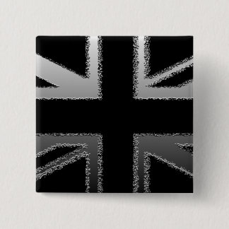 Black and Silver Grey Union Jack Flag 15 Cm Square Badge