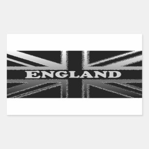 Black and Silver Grey Union Jack Flag Cases Rectangular Sticker