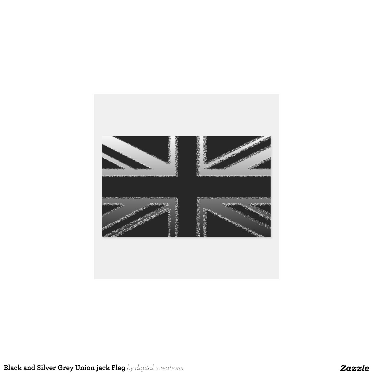 Black and Silver Grey Union jack Flag Rectangular Sticker | Zazzle