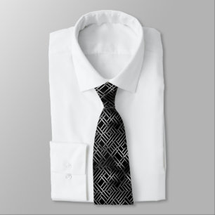Black and silver gridlock pattern tie