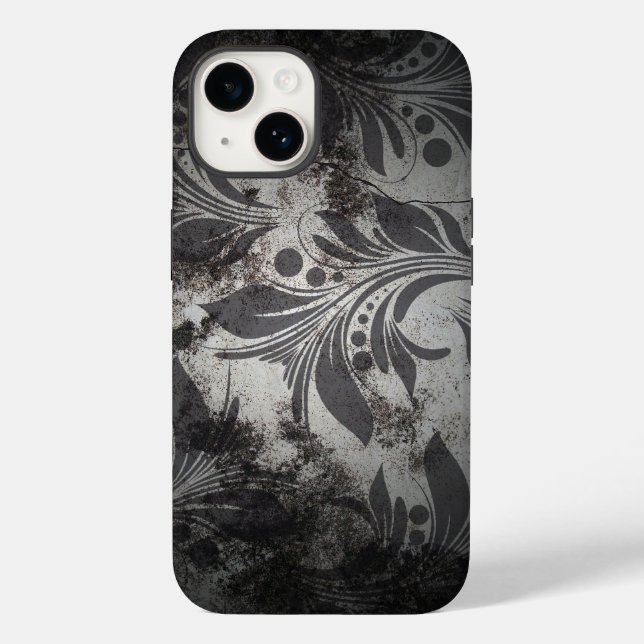 Black and Silver Grunge Design Case-Mate iPhone Case (Back)