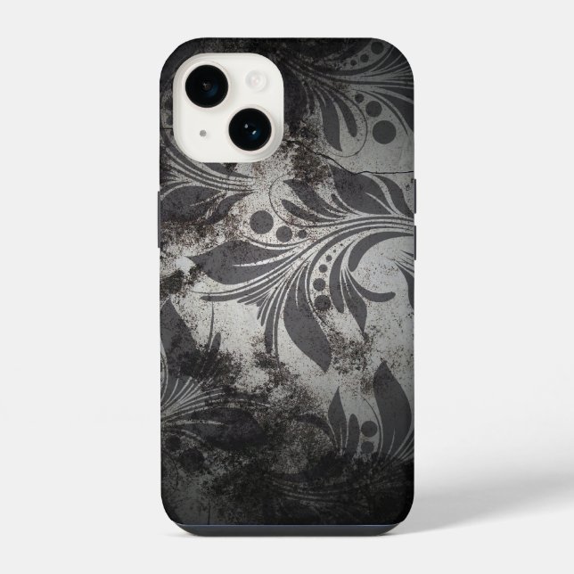 Black and Silver Grunge Design iPhone Case (Back)