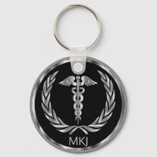 Black and Silver Medical - Monogram Key Ring