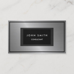 Black and Silver Metallic Look, Two Sided Business Card