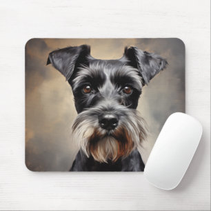 Black and silver Miniature Schnauzer  Mouse Mat