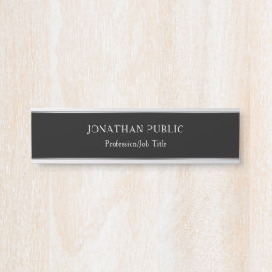 Black And Silver Professional Template Glamorous Door Sign