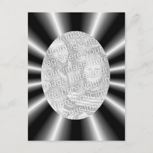 Black And Silver Rays Design Photo Postcard